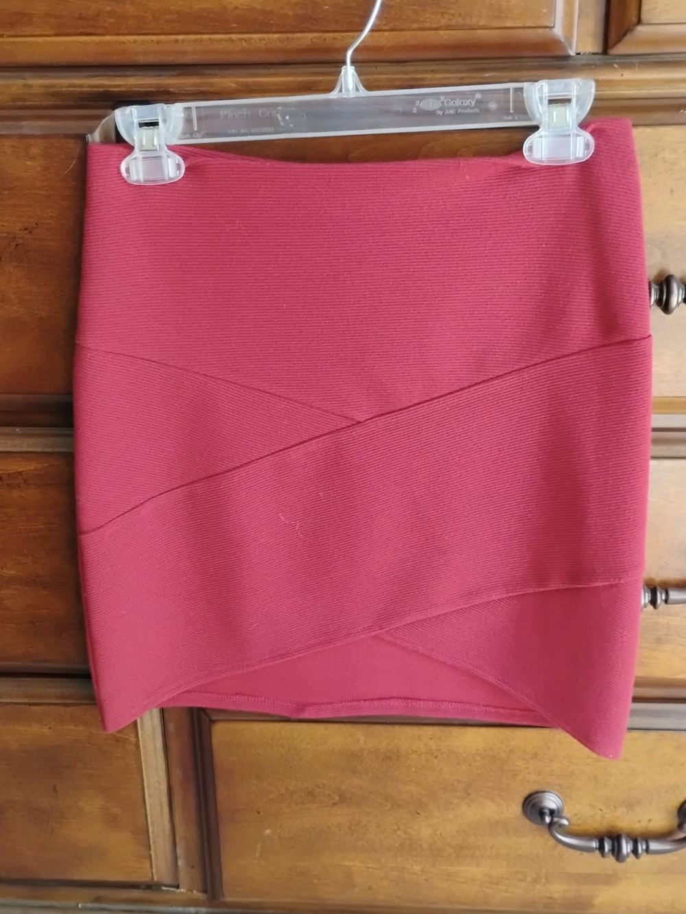 Forever 21 Burgundy Textured Bandage Mini Skirt